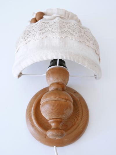 Set of Three Mid Century Modern Pine Rustic Sconces or Wall Lamps Sweden 1970s