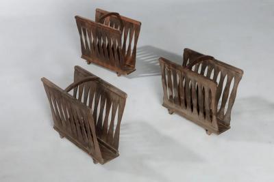 Set of Three Mid Century Modern Wooden Magazine Racks Brazil 1950s