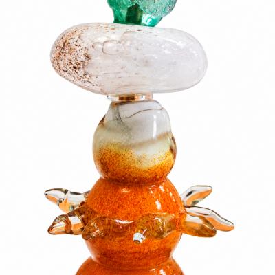 Set of Three Modernist Style Multicolored Glass Sculptural Floor Lamps