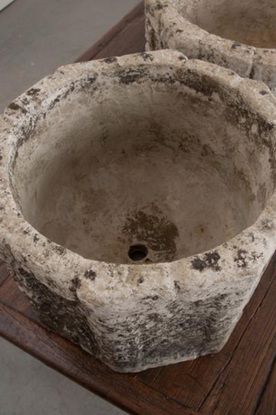 Set of Three Octagonal Reconstituted Stone Planters