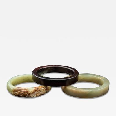 Set of Three Qing Jade Bangles