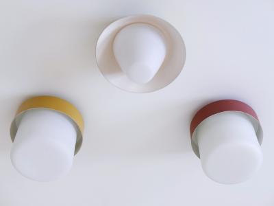 Set of Three Rare Lovely Ceiling Fixtures or Flush Mounts Germany 1960s