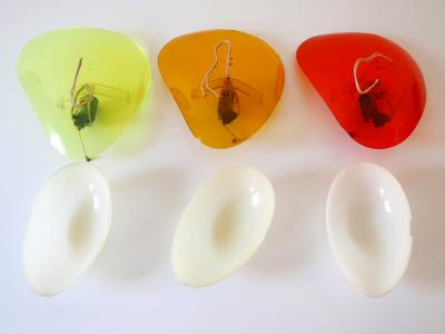 Set of Three Rare Mid Century Modern Lucite Sconces Candies 1960s Germany