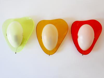 Set of Three Rare Mid Century Modern Lucite Sconces Candies 1960s Germany