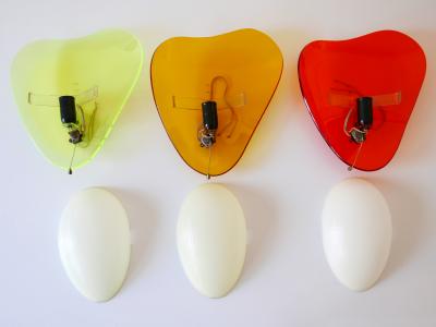 Set of Three Rare Mid Century Modern Lucite Sconces Candies 1960s Germany