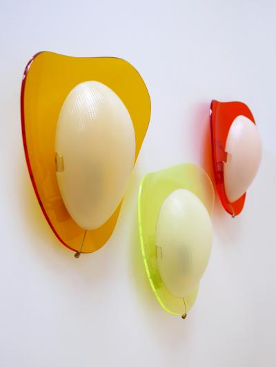 Set of Three Rare Mid Century Modern Lucite Sconces Candies 1960s Germany