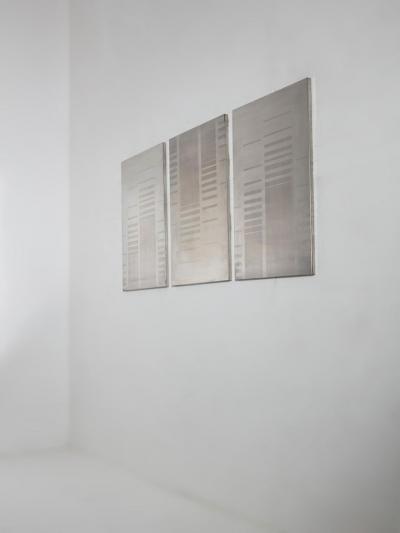 Set of Three Steel Oxidized Wall Panels
