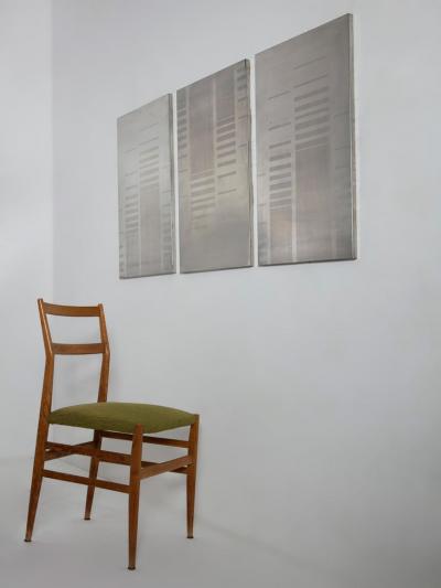 Set of Three Steel Oxidized Wall Panels