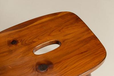 Set of Three Stools in Stained Pine 1960s