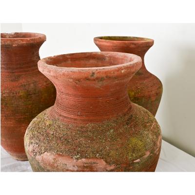 Set of Three Terracotta Pots