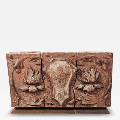 Set of Three Terracotta Tiles U S A circa 1920