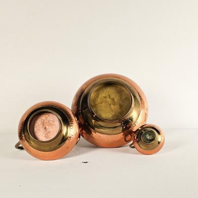 Set of Three Vintage Copper Pitchers