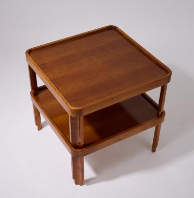 Set of Three Walnut Stacking Low Tables Italy 1970s