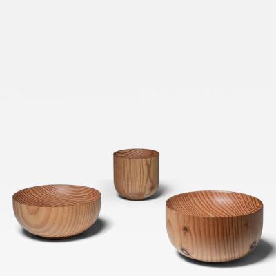 Set of Three Wood Bowls