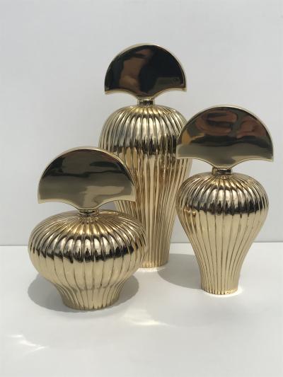 Set of Tree Brass Perfume Bottles