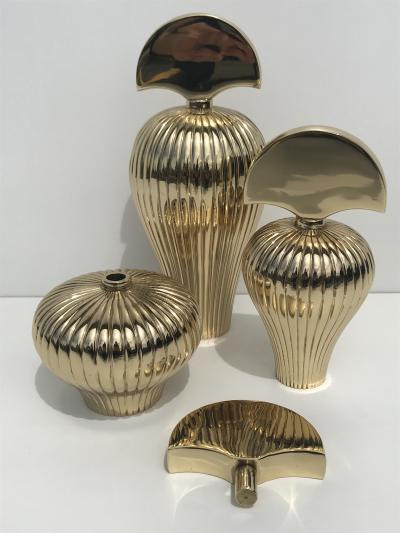 Set of Tree Brass Perfume Bottles