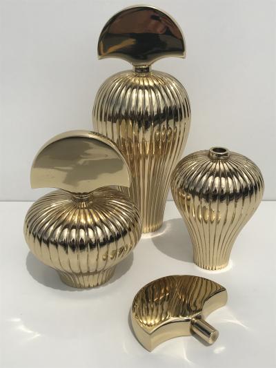 Set of Tree Brass Perfume Bottles