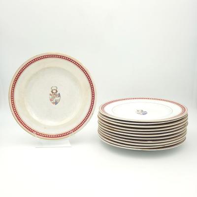 Set of Twelve Armorial Dinner Plates England circa 1860