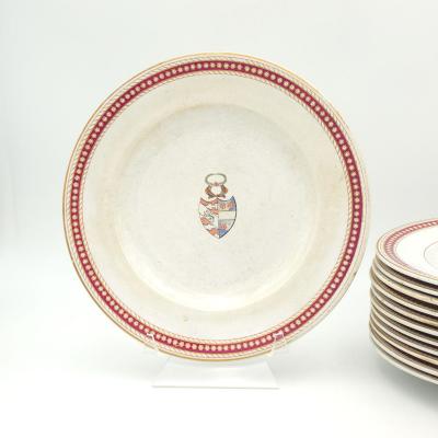 Set of Twelve Armorial Dinner Plates England circa 1860