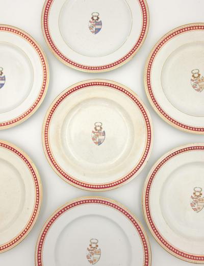 Set of Twelve Armorial Dinner Plates England circa 1860