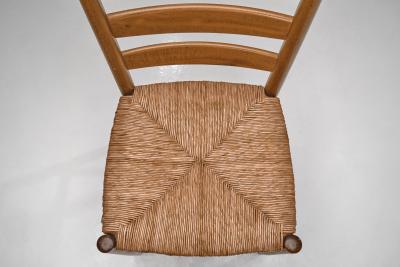 Set of Twelve Beech Ladderback Dining Chairs Europe Mid 20th Century