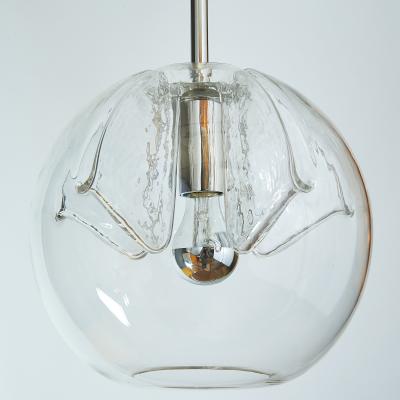 Set of Twelve Blown Glass Clear Pendant Lanterns