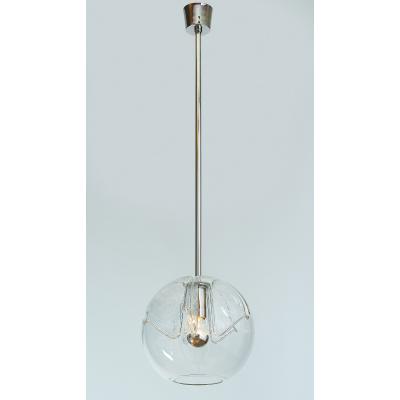 Set of Twelve Blown Glass Clear Pendant Lanterns