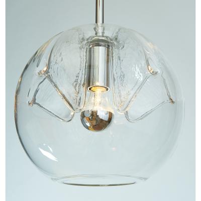 Set of Twelve Blown Glass Clear Pendant Lanterns