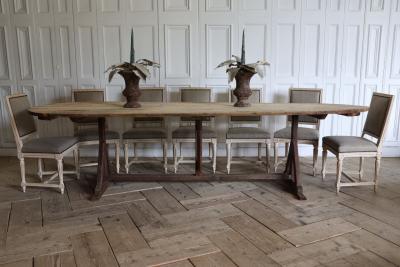 Set of Twelve French Square Back Louis XVI Chairs in Original Paint