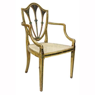 Set of Twelve George III Painted Shield Back Dining Chairs