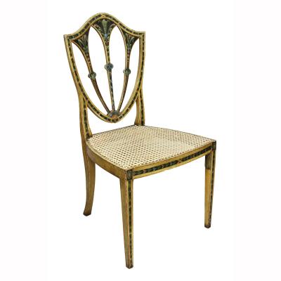 Set of Twelve George III Painted Shield Back Dining Chairs