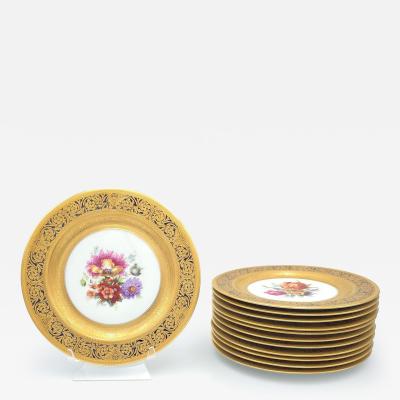 Set of Twelve Hutschenreuther Plates Germany circa 1900