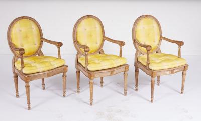 Set of Twelve Painted Italian Armchairs circa 1760