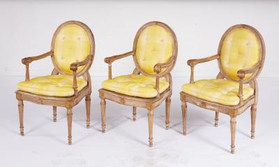Set of Twelve Painted Italian Armchairs circa 1760