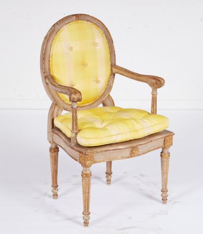 Set of Twelve Painted Italian Armchairs circa 1760