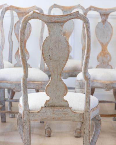 Set of Twelve Swedish Rococo Chairs Lindome circa 1760