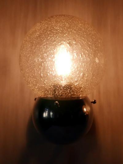 Set of Two Amazing Mid Century Modern Glass Metal Sconces Germany 1970s