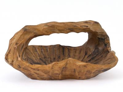 Set of Two Anthroposophical Hand Carved Wood Bowls 1960s