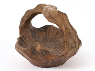 Set of Two Anthroposophical Hand Carved Wood Bowls 1960s