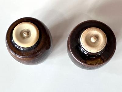 Set of Two Antique Japanese Ceramic Ko Seto Chaires