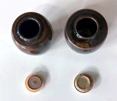 Set of Two Antique Japanese Ceramic Ko Seto Chaires