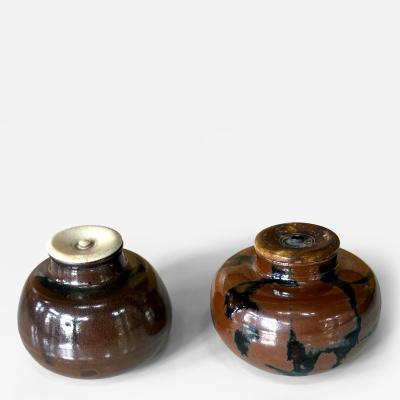Set of Two Antique Japanese Ceramic Ko Seto Chaires