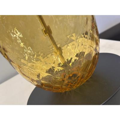 Set of Two Contemporary Italian Ananas Murano Glass Table Lamps