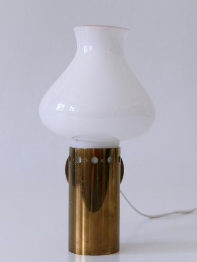 Set of Two Elegant Mid Century Modern Brass Glass Sconces Sweden 1950s