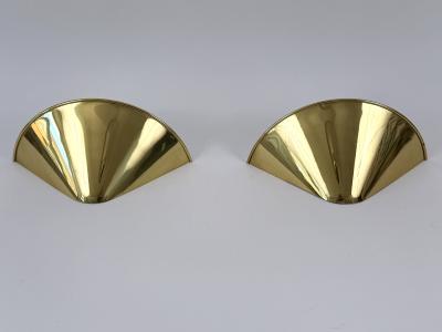 Set of Two Elegant Mid Century Modern Brass Sconces or Wall Lights Germany 1970s