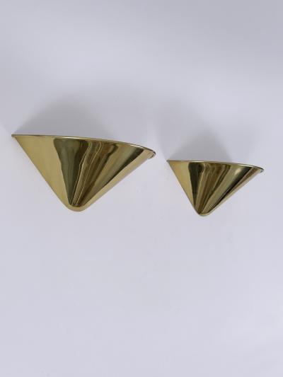 Set of Two Elegant Mid Century Modern Brass Sconces or Wall Lights Germany 1970s