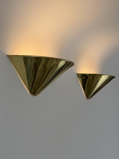Set of Two Elegant Mid Century Modern Brass Sconces or Wall Lights Germany 1970s