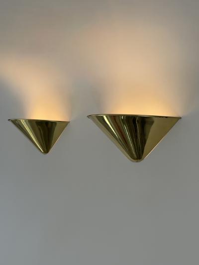 Set of Two Elegant Mid Century Modern Brass Sconces or Wall Lights Germany 1970s