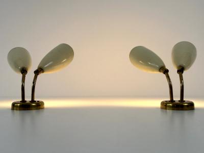 Set of Two Elegant Mid Century Modern Sconces or Wall Lamps Italy 1950s