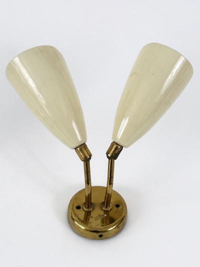 Set of Two Elegant Mid Century Modern Sconces or Wall Lamps Italy 1950s